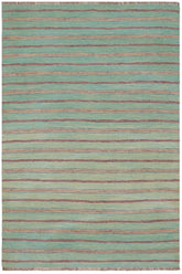 Flat Weave Kilim Antique Navaho Vintage handmade Modern Kilim Blue Purple Hand-Woven Rectangle 100% Wool Area Rug 5x7