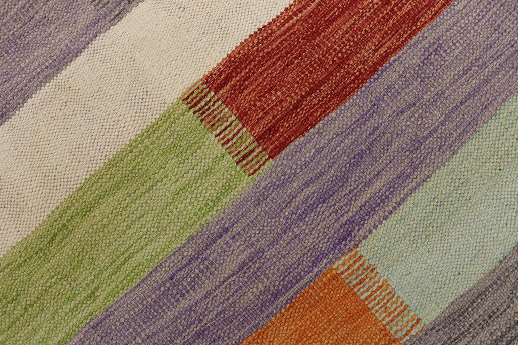 Flat Weave Kilim, Antique, Navaho, Vintage, Handmade, Modern Kilim Beige Gray Hand-Woven Rectangle 100% Wool Area Rug 3 x 5