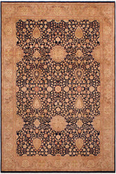 Traditional Sultanabad Jewell Blue Tan Hand Knotted Area rugs 9X12
