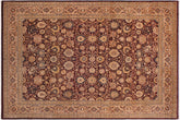 handmade Transitional Tabriz Maroon Tan Hand Knotted RECTANGLE 100% WOOL area rug 9x12