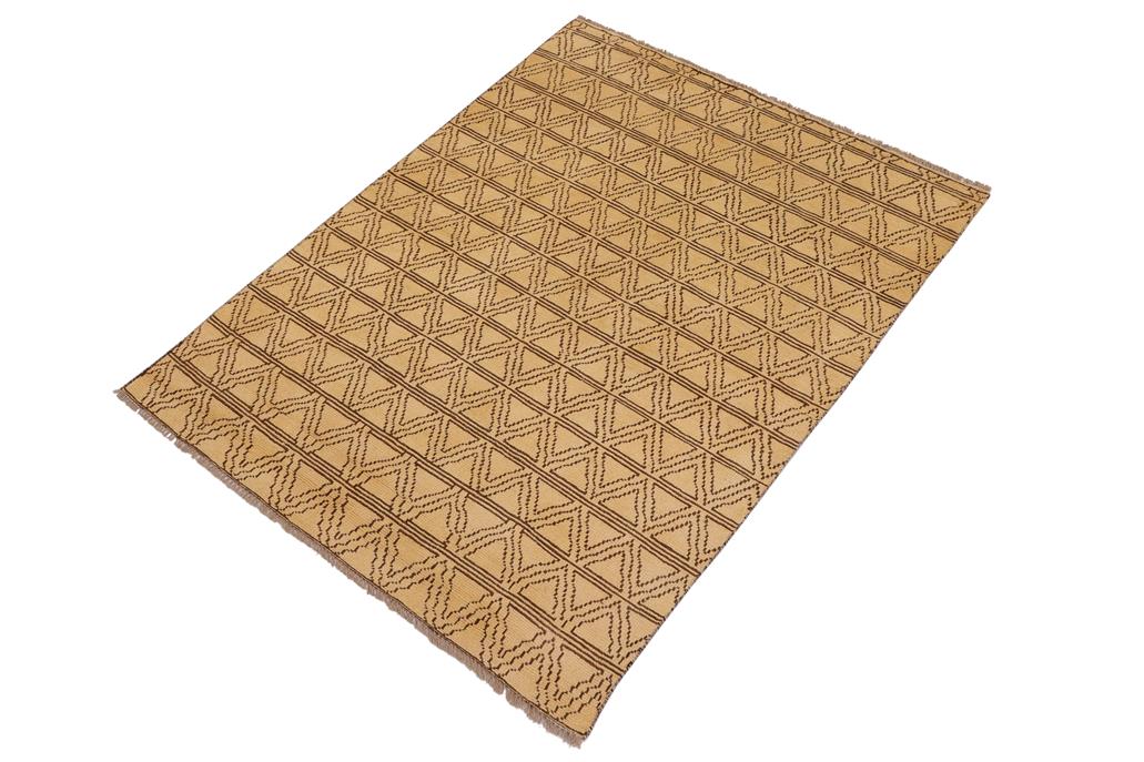 handmade Geometric Balouchi Beige Brown Hand Knotted RECTANGLE 100% WOOL area rug 4' x 6'