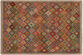 handmade Modern Balouchi Gray Red Hand Knotted RECTANGLE 100% WOOL area rug 5x7