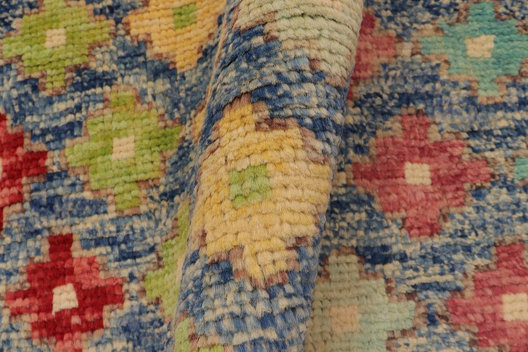 handmade Geometric Balouchi Blue Red Hand Knotted RECTANGLE 100% WOOL area rug 4' x 6'