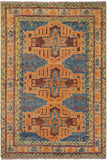 Rustic Balochi Carly Blue/Beige Wool Rug - 3'11''X6'0''