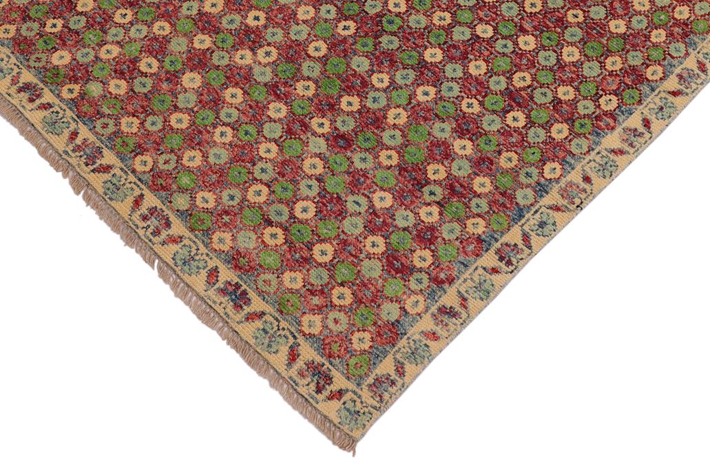 handmade Geometric Balouchi Red Beige Hand Knotted RECTANGLE 100% WOOL area rug 4' x 6'