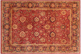 handmade Transitional Anmol Agra Red Blue Hand Knotted RECTANGLE 100% WOOL area rug 9 x 12