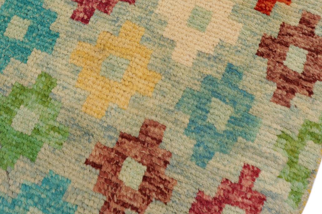 handmade Geometric Balouchi Blue Rust Hand Knotted RECTANGLE 100% WOOL area rug 5' x 8'