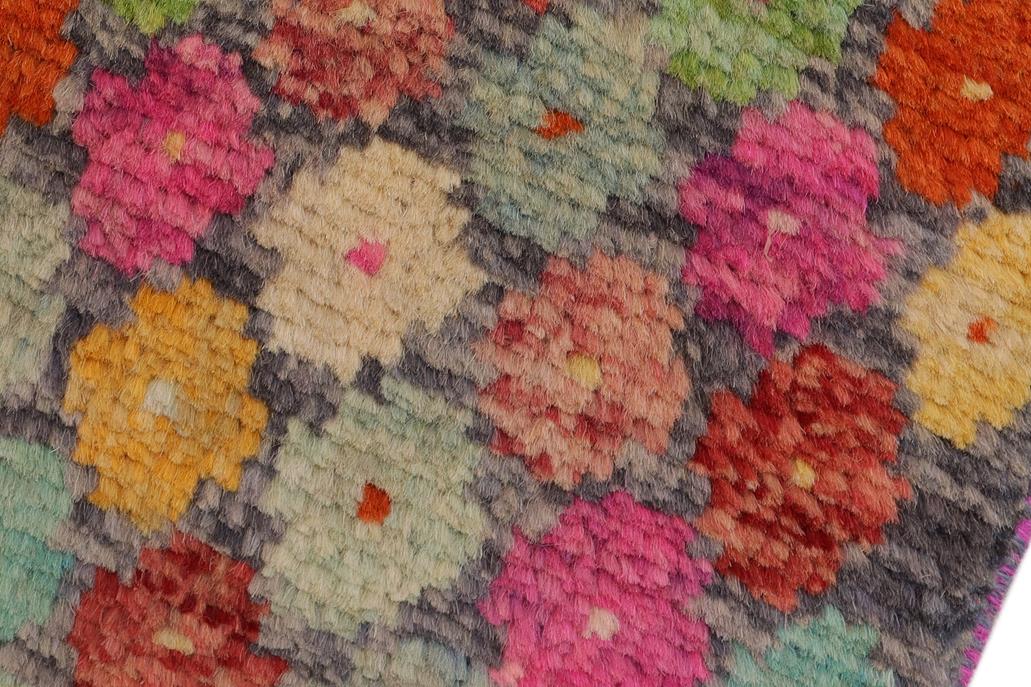 handmade Geometric Balouchi Gray Red Hand Knotted RECTANGLE 100% WOOL area rug 3' x 5'