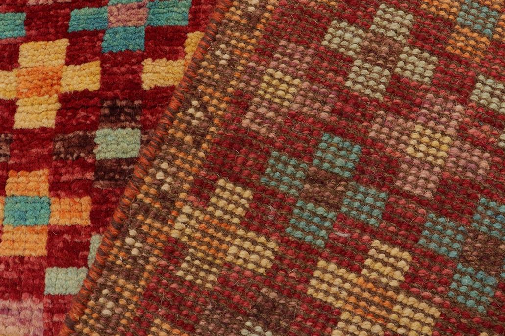 handmade Geometric Balouchi Red Blue Hand Knotted RECTANGLE 100% WOOL area rug 3' x 5'