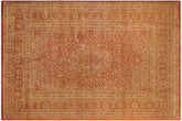handmade Traditional Nauras Rust Gold Hand Knotted RECTANGLE 100% WOOL area rug 9x12