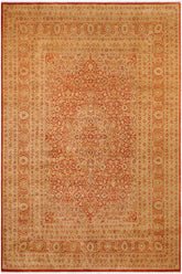Traditional Nauras Nell Rust Gold Hand Knotted Area rugs 9X12