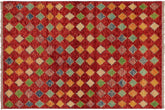 handmade Modern Balouchi Red Blue Hand Knotted RECTANGLE 100% WOOL area rug 3x5