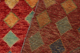 handmade Geometric Balouchi Red Blue Hand Knotted RECTANGLE 100% WOOL area rug 3' x 5'