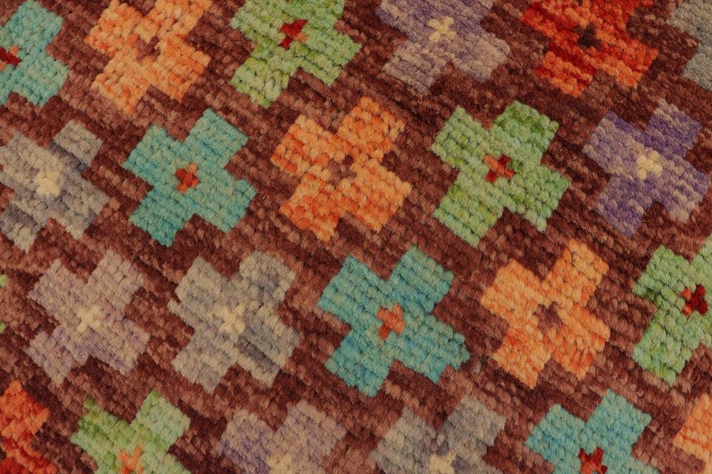 handmade Geometric Balouchi Brown Rust Hand Knotted RECTANGLE 100% WOOL area rug 3' x 5'