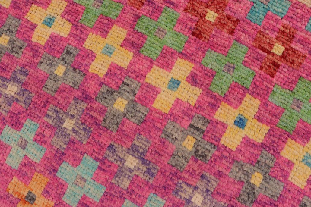 handmade Geometric Balouchi Pink Orange Hand Knotted RECTANGLE 100% WOOL area rug 3' x 5'