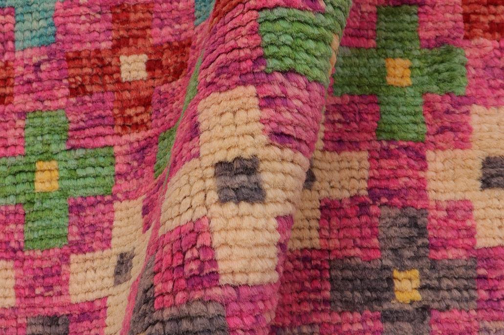 handmade Geometric Balouchi Pink Orange Hand Knotted RECTANGLE 100% WOOL area rug 3' x 5'