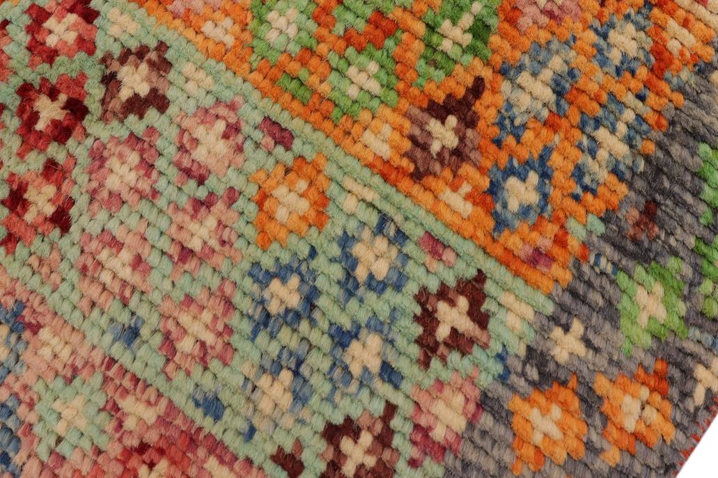 handmade Geometric Balouchi Blue Gray Hand Knotted RECTANGLE 100% WOOL area rug 3' x 5'