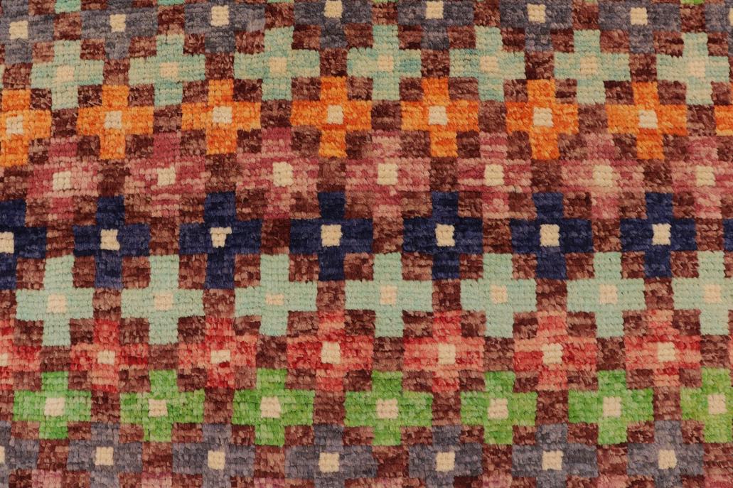 handmade Geometric Balouchi Maroon Orange Hand Knotted RECTANGLE 100% WOOL area rug 3' x 5'