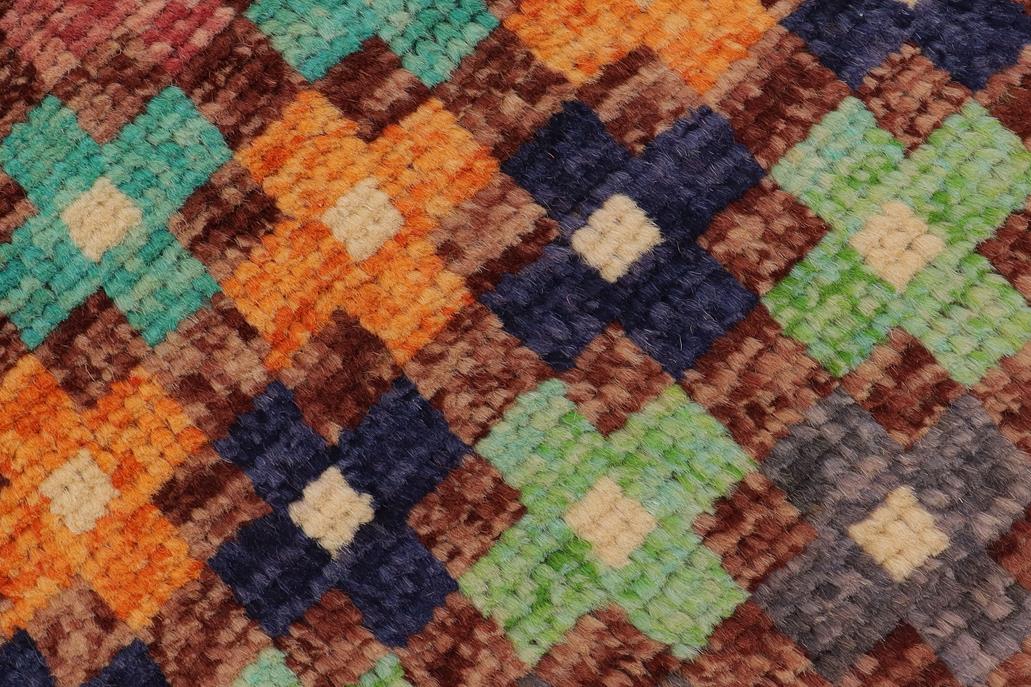 handmade Geometric Balouchi Maroon Orange Hand Knotted RECTANGLE 100% WOOL area rug 3' x 5'