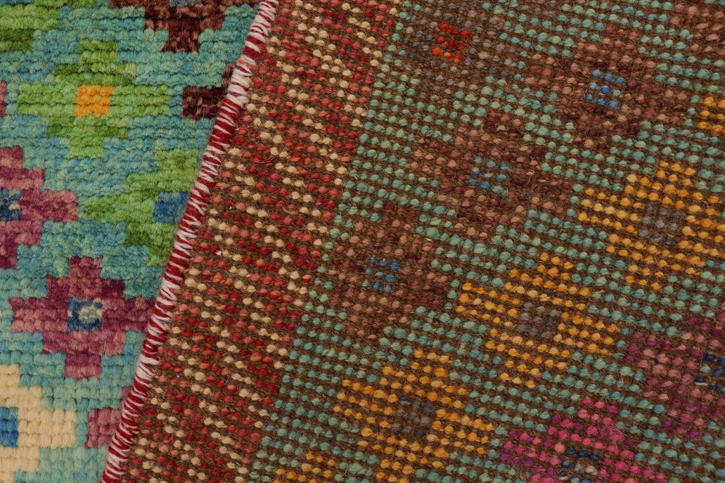 handmade Geometric Balouchi Blue Red Hand Knotted RECTANGLE 100% WOOL area rug 3' x 5'