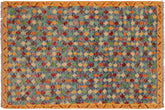 handmade Modern Balouchi Blue Gold Hand Knotted RECTANGLE 100% WOOL area rug 4x5