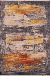 handmade Modern Modern Blue Rust Hand Knotted RECTANGLE WOOL&SILK area rug 8X10