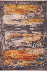 handmade Modern Modern Blue Rust Hand Knotted RECTANGLE WOOL&SILK area rug 9X12