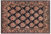 handmade Transitional Kashan Black Gold Hand Knotted RECTANGLE 100% WOOL area rug 9x12