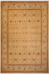 Traditional Agra Ola Tan Beige Hand Knotted Area rugs 9X12