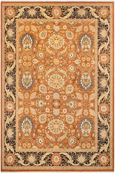 Traditional Hashmi Janine Brown Black Hand Knotted Area rugs 9X12