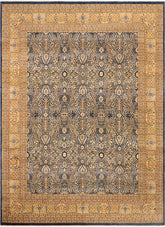 Traditional Tabriz Maribel Blue Gold Hand Knotted Area rugs 9X12