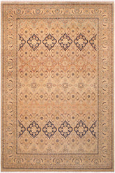 Traditional Kirman Peg Multi Tan Hand Knotted Area rugs 9 x 12