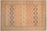Traditional Kirman Peg Multi Tan Hand Knotted Area rugs 9 x 12