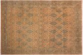 handmade Transitional Veg Dye Brown Green Hand Knotted RECTANGLE 100% WOOL area rug 9x12