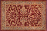 handmade Traditional Agra #2 Red Lt. Blue Hand Knotted RECTANGLE 100% WOOL area rug 9x12