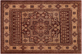 handmade Traditional Kafkaz Brown Tan Hand Knotted RECTANGLE 100% WOOL area rug 8' x 10'