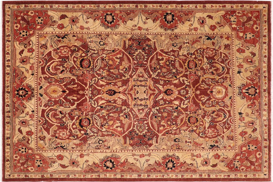 handmade Traditional Kafkaz Red Beige Hand Knotted RECTANGLE 100% WOOL area rug 8 x 10