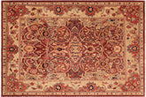 handmade Traditional Kafkaz Red Beige Hand Knotted RECTANGLE 100% WOOL area rug 8' x 10'