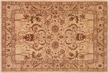 Classic Ziegler Glenna Tan/Red Hand-Knotted Wool Rug - 8'1'' x 9'11''