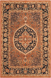 handmade Traditional Kafkaz Rust Blue Hand Knotted RECTANGLE 100% WOOL area rug 8X10