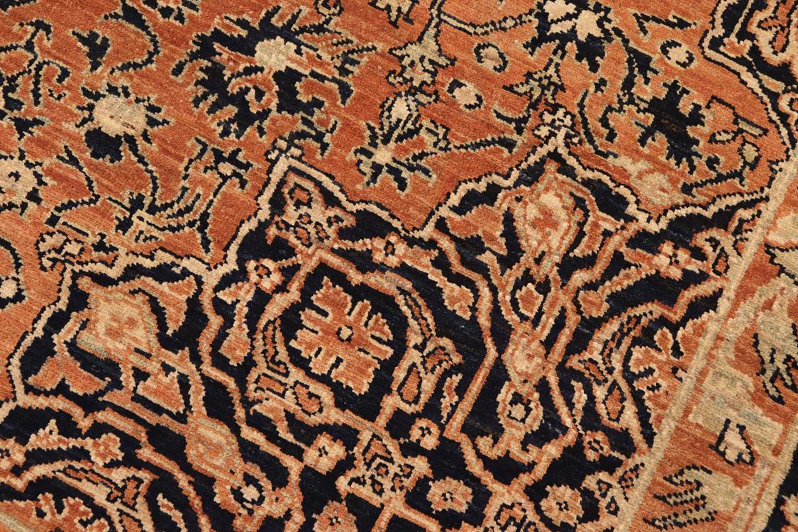 handmade Traditional Kafkaz Rust Blue Hand Knotted RECTANGLE 100% WOOL area rug 8 x 10