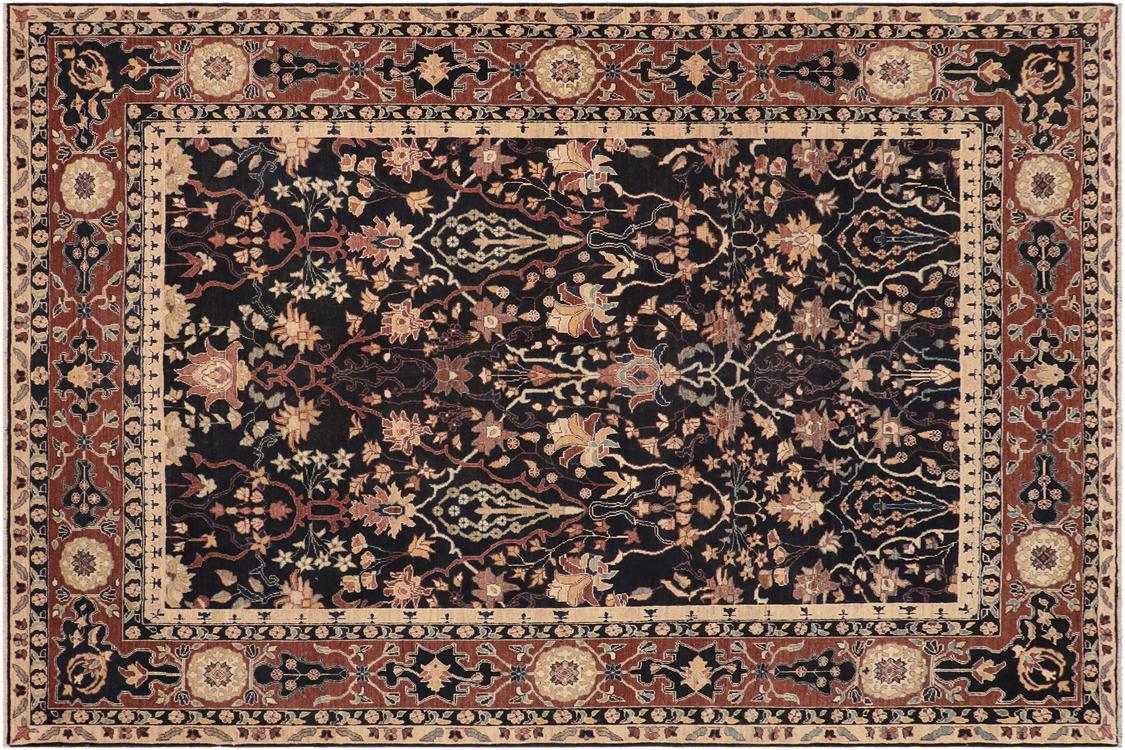 handmade Traditional Kafkaz Blue Brown Hand Knotted RECTANGLE 100% WOOL area rug 8 x 10