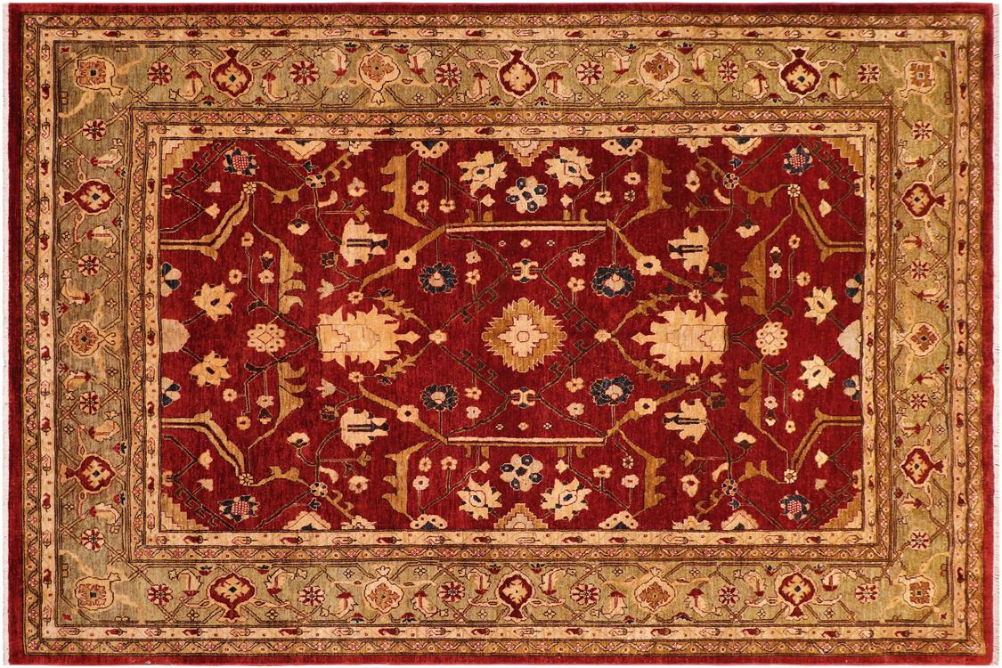 handmade Traditional Kafkaz Red Green Hand Knotted RECTANGLE 100% WOOL area rug 8 x 10