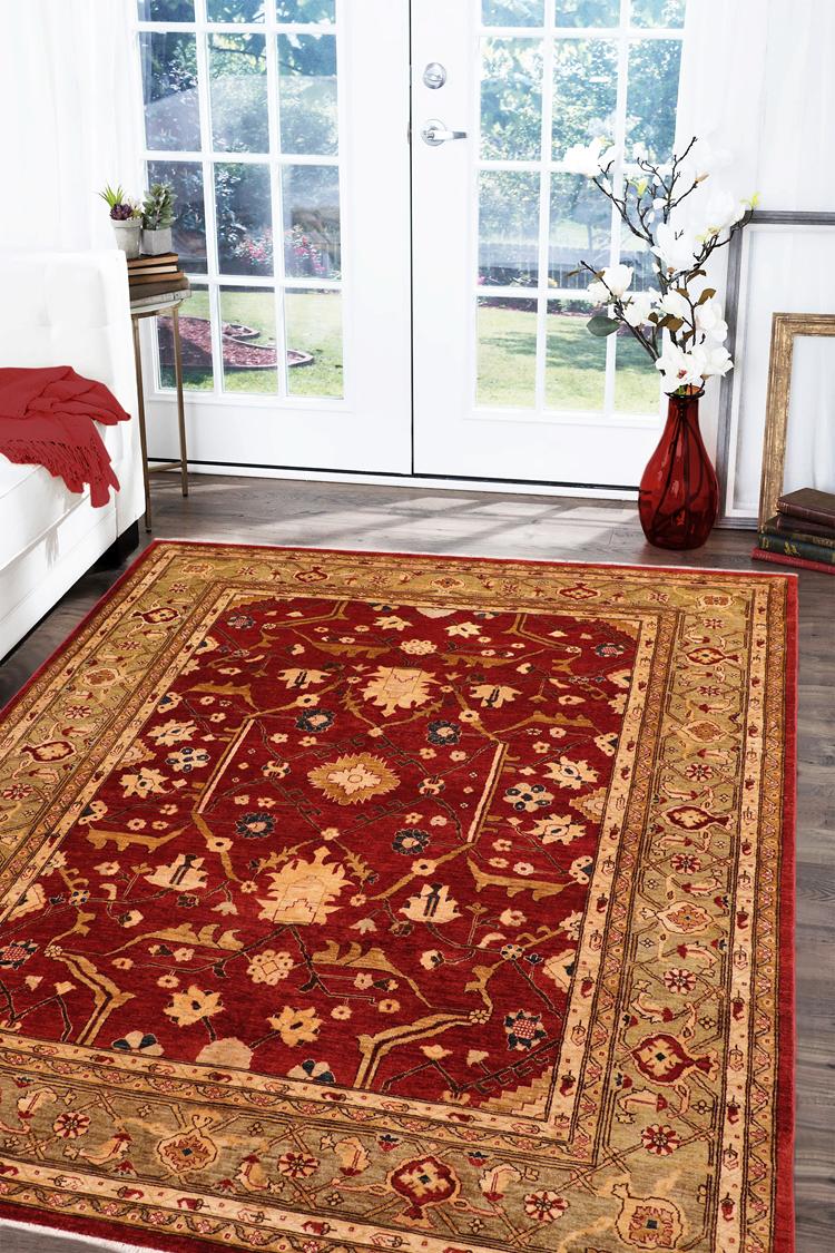 handmade Traditional Kafkaz Red Green Hand Knotted RECTANGLE 100% WOOL area rug 8 x 10