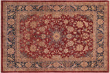 Oriental Ziegler Mayra Red/Blue Hand-Knotted Wool Rug - 8'4'' x 9'11''