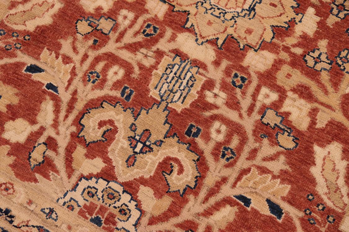 handmade Traditional Kafkaz Rust Blue Hand Knotted RECTANGLE 100% WOOL area rug 8 x 10