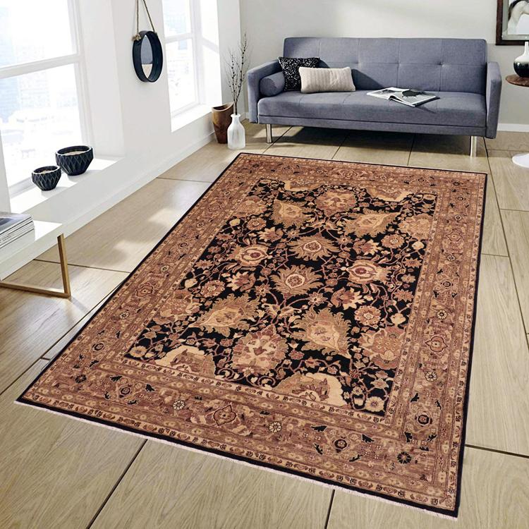 handmade Traditional Kafkaz Blue Brown Hand Knotted RECTANGLE 100% WOOL area rug 8 x 10