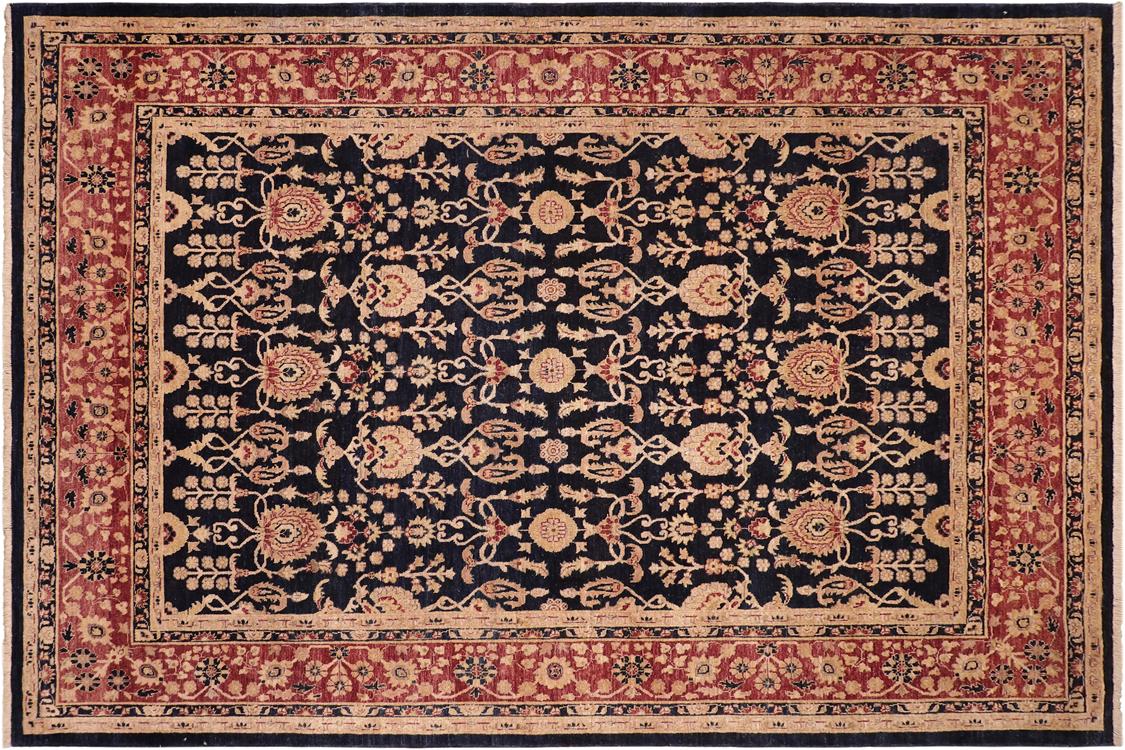handmade Traditional Kafkaz Blue Red Hand Knotted RECTANGLE 100% WOOL area rug 8 x 10