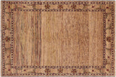 handmade Modern Gabbeh Beige Blue Hand Knotted RECTANGLE 100% WOOL area rug 9' x 10'