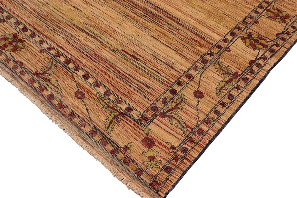 handmade Modern Gabbeh Beige Blue Hand Knotted RECTANGLE 100% WOOL area rug 9 X10